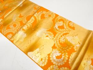 雲に藤模様織り出し　袋帯